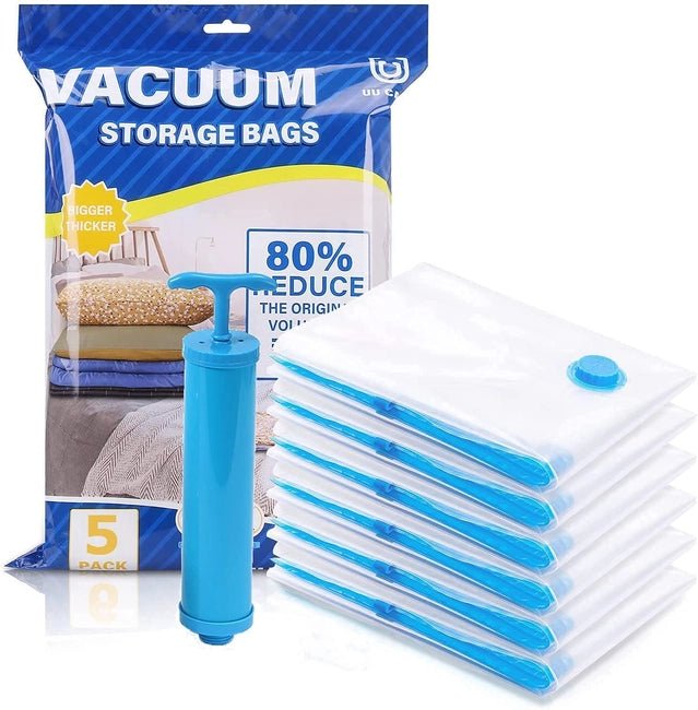 Reusable Ziplock Vacuum Storage Space Saver Plastic Bags - GrabaDeal