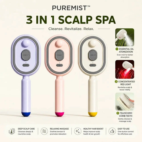 3 In 1 Scalp Spa Rechargeable Hair Spray Comb (Pack of 1) - GrabaDeal